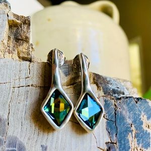 UNOde50 Swarovski Elements Crystal Earrings in Sahara Blue. Handmade in Spain.